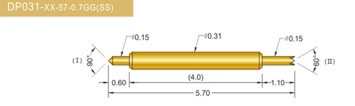 031雙頭探針、BGA雙頭測(cè)試針、雙向彈簧探針、帶彈簧雙頭針、雙頭針圖片