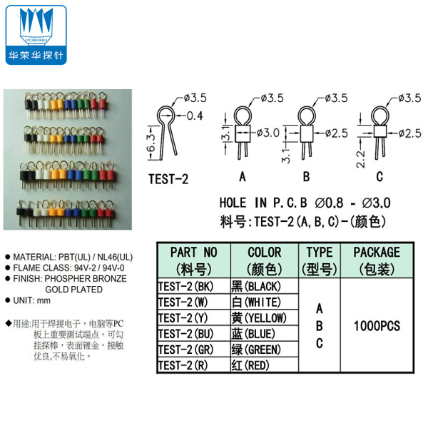 治具配件——測試點